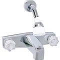 Valterra TUB/SHOWER DIV FAUCET, SHOWER HEAD KIT, 8IN, 2 KNOB, PLASTIC/BRASS, CHROME PF214348